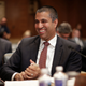 Federal Communication Commission Chairman Ajit Pai prepares to testify before the Senate Financial Services and General Government Subcommittee about his FY2020 budget requests in the Dirksen Senate Office Building on Capitol Hill May 07, 2019 in Washington, DC.